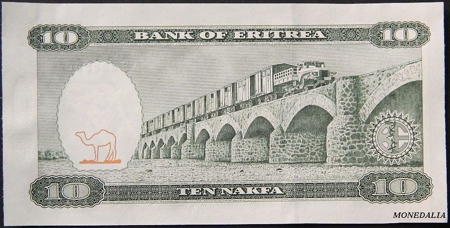 1997 - ERITREA - BILLETE - 10 NAKFA - PICK 3 - UNC 