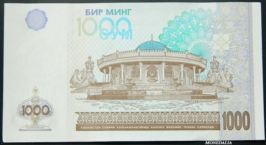 2001 - UZBEKISTAN - BILLETE - 1000 SOM - UNC