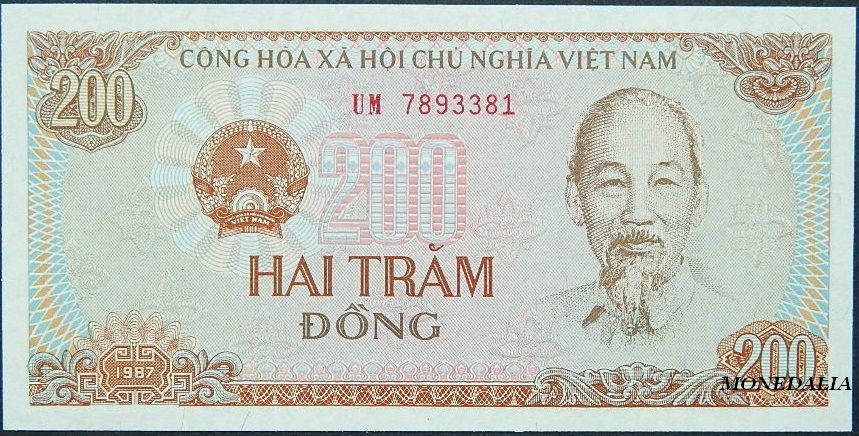 1987 - VIETNAM - 200 DONG - PICK 100 - BILLETE - UNC