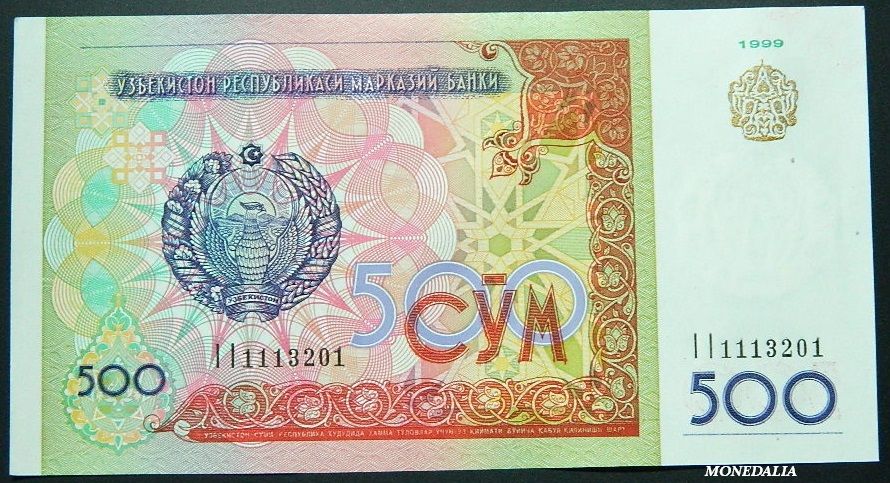 1999 - UZBEKISTAN - BILLETE - 500 SOM - UNC