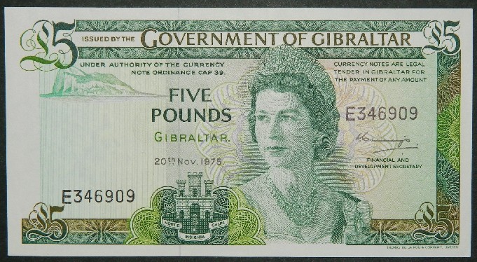 1975 - GIBRALTAR - 5 POUNDS - PICK 21 a