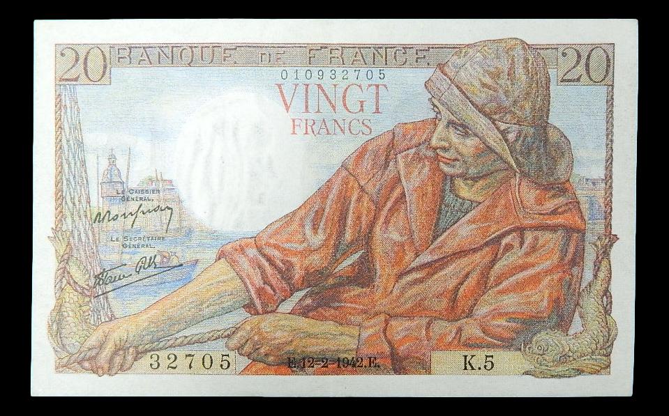 1942/ 1948/ 1949 - FRANCIA - 20 FRANCS - PICK 100 - BC/BC-