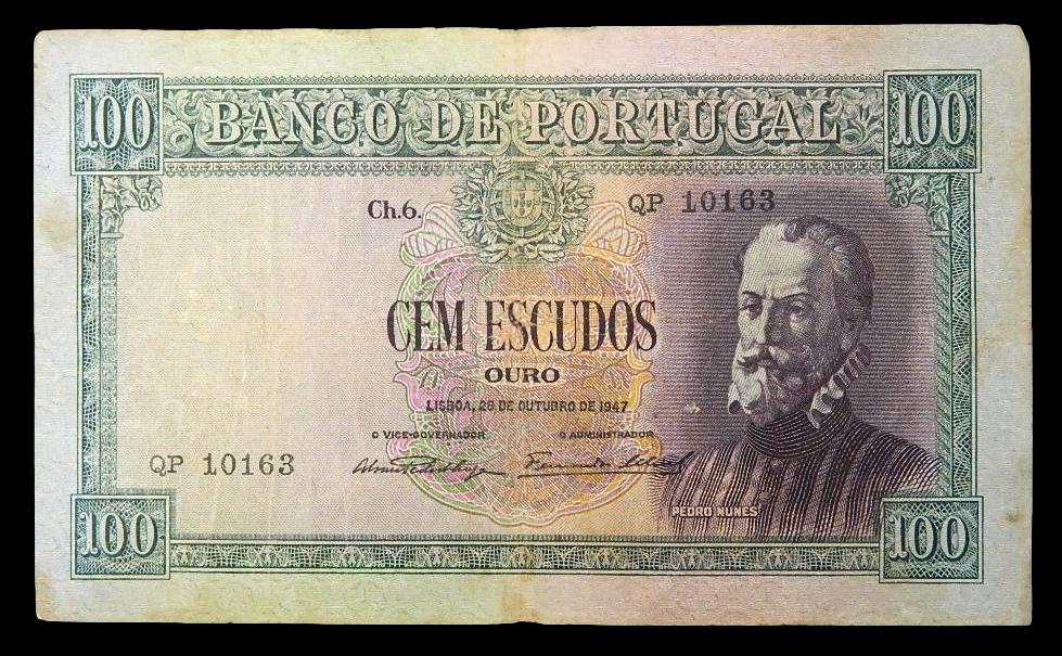 1947 - PORTUGAL - 100 ESCUDOS - PEDRO NUNES - BC