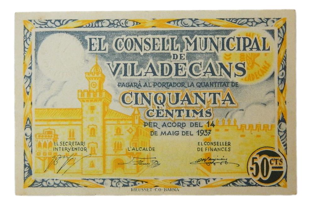 El Consell Municipal de Viladecans, 50 ctms. 14 de maig 1937 - AT-2768 - EBC