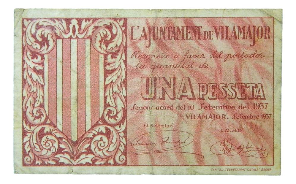 Ajuntament de Vilamajor, 1 pta. 10 de setembre del 1937 - AT-2813 - MBC