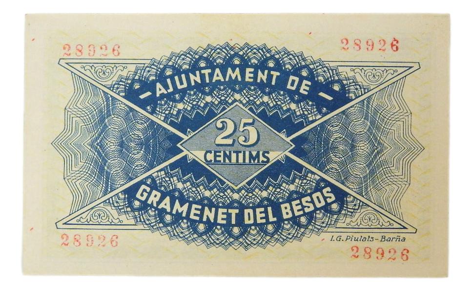 Ajuntament de Gramanet del Besós, 25 ctms. 30 juliol 1937 - AT-1151 - SC