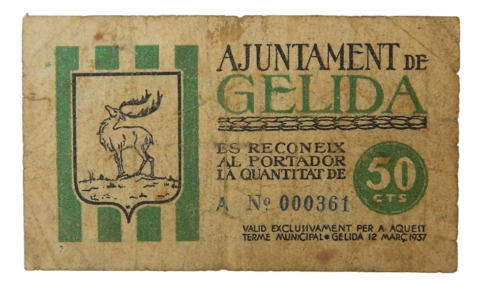 Ajuntament de Gelida, 50 ctms.12 de març del 1937 - AT- 1110 - BC+