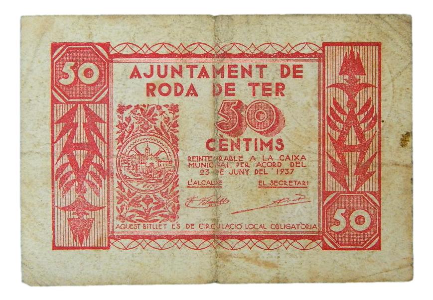 Ajuntament de Roda de Ter, 1 pta. 23 de juny del 1937 - AT-2191 - BC