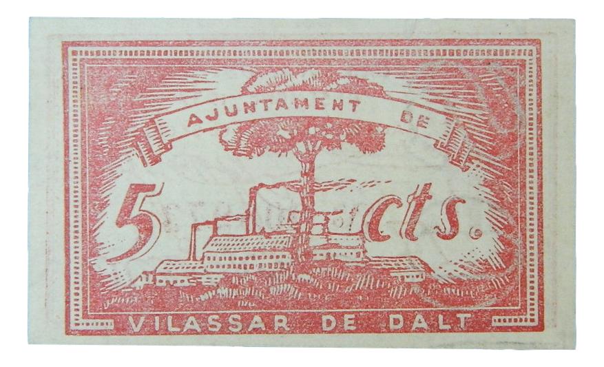 Ajuntament de Vilassar de Dalt,5 ctms. desembre 1937 - AT- 2886 - EBC+