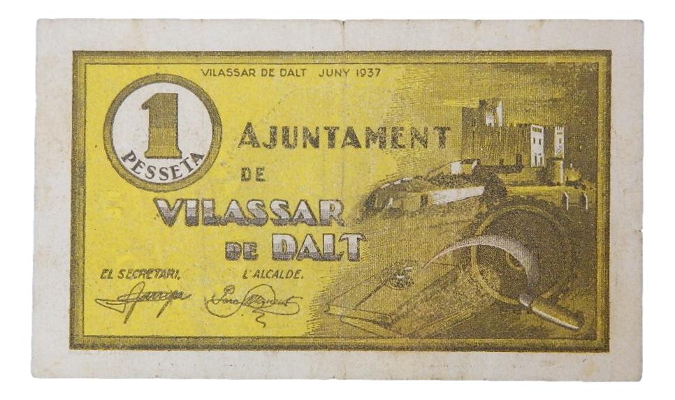 Ajuntament de Vilassar de Dalt,1 pta. Juny 1937 - AT-2881 - MBC