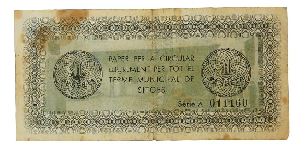 Ajuntament de Sitges, 1 pta. 1 de juny del 1937 - AT-2379 - MBC