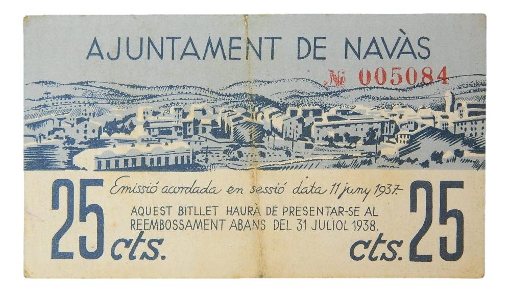 Ajuntament de Navàs, 25 ctms. Juny del 1937 - AT-1650 - EBC-