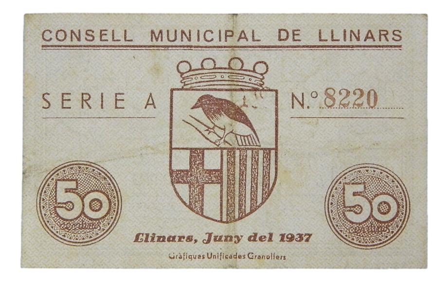 Consell Municipal de Llinars, 50 ctms.juny del 1937 - AT-1350 - MBC+