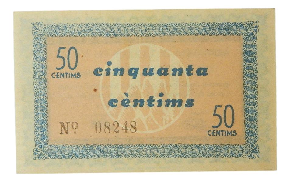 Ajuntament de Codines del Vallés, 50 ctms. 10 de maig  1937 - AT-840 - EBC