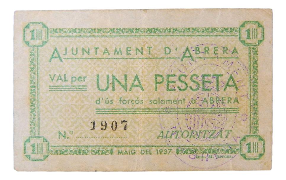 Ajuntament de Abrera,1 pta, maig del 1937 - AT 1 - MBC+