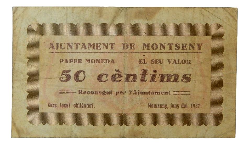 Ajuntament de Montseny, 50 ctms.juny del 1937 - AT-1610 - MBC