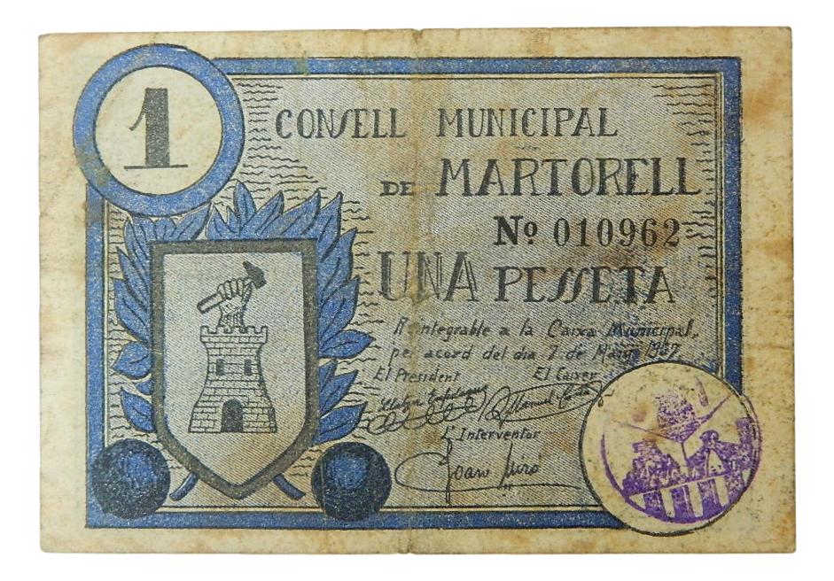 Consell Municipal de Martorell,1 pta. 7 de maig 1937 - AT-1443 - BC+