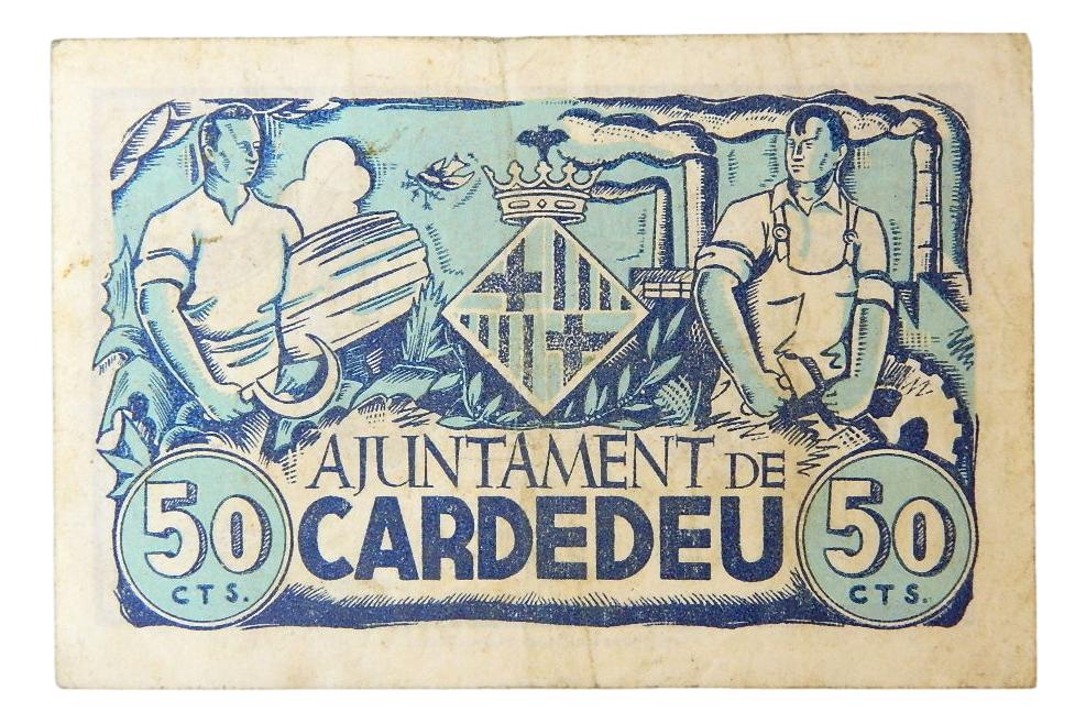 Ajuntament de Cardedeu, 50 ctms. 1 de juny de 1937 - AT-668 - MBC