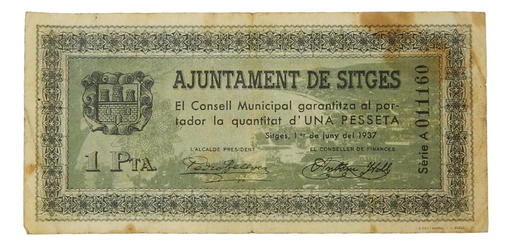 Ajuntament de Sitges, 1 pta. 1 de juny del 1937 - AT-2379 - MBC