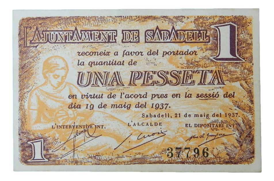 Ajuntament de Sabadell, 1 pta. 19 de maig del 1937 - AT-2232 - EBC-