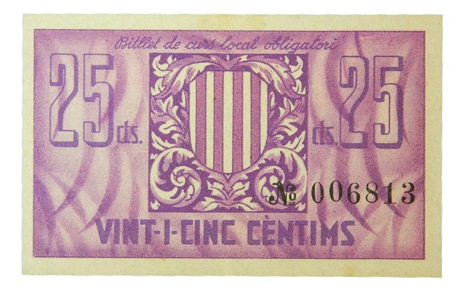 Ajuntament de Vilamajor, 25 ctms. 10 de setembre del 1937 - AT-2815 - EBC