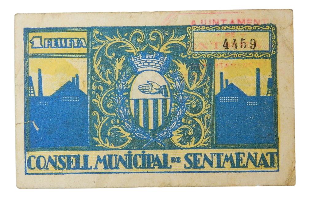 Consell Municipal de Sentmenat,1 pta. 26 d´agost del 1937 - AT-2342 - MBC
