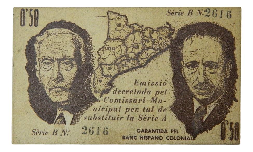 Ajuntament de Malgrat, 0,50 ptes. 26 de maig del 1937 - AT1411 - SC