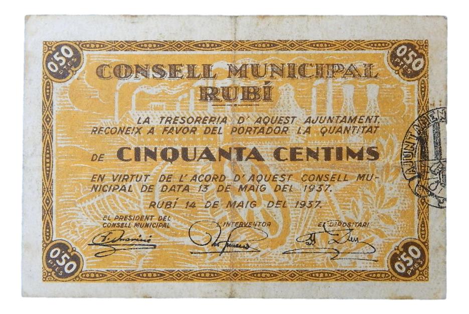 Consell Municipal Rubi, 50 ctms. 14 de maig del 1937 - AT-2226 - MBC