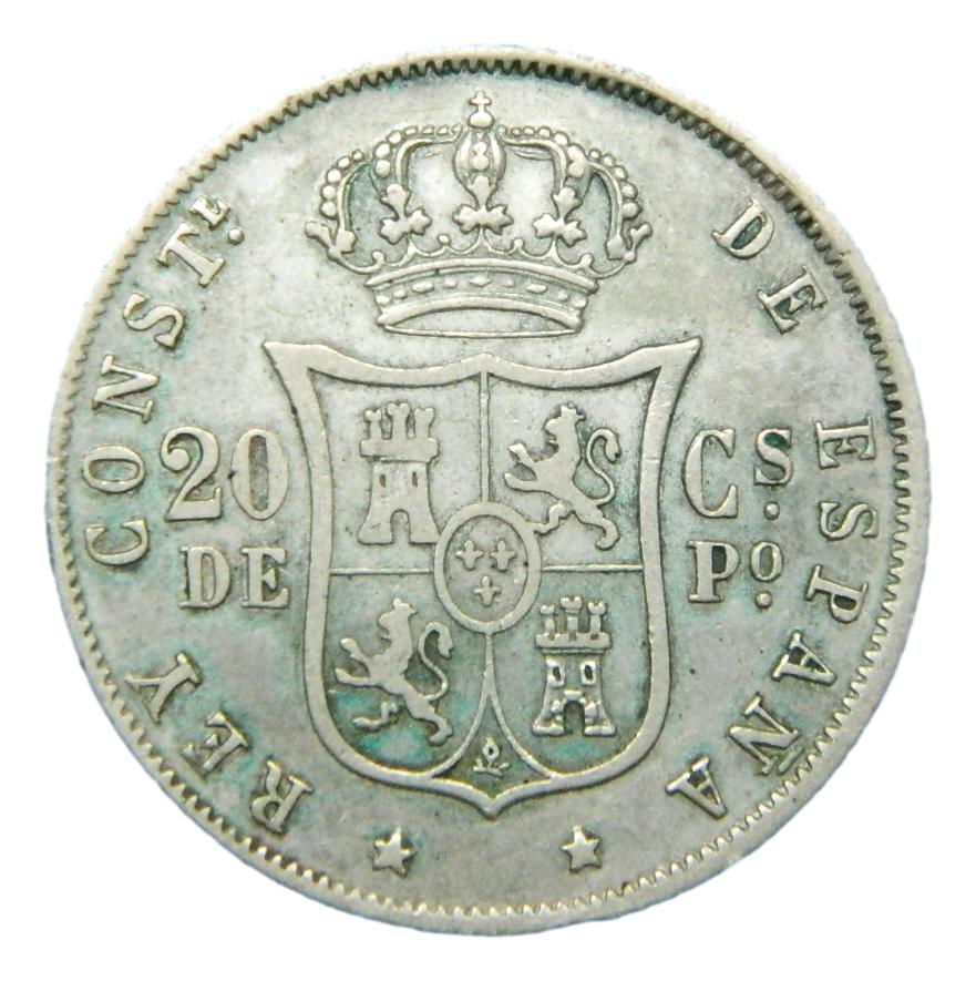 1883 - ALFONSO XII - 20 CENTAVOS DE PESO - MANILA