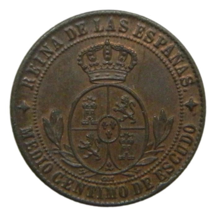 1868 OM - ISABEL II - 1/2 CENTIMO DE ESCUDO - JUBIA