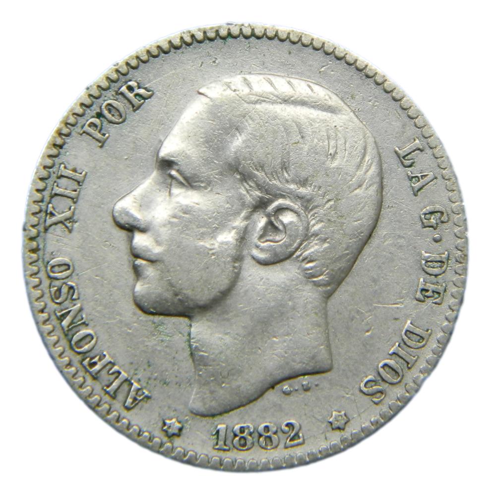 1882*82 - ALFONSO XII - 1 PESETA - MSM - PLATA