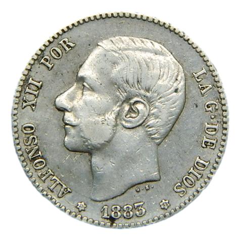 1883 *18-83 - ALFONSO XII - 1 PESETA - MSM - MBC 