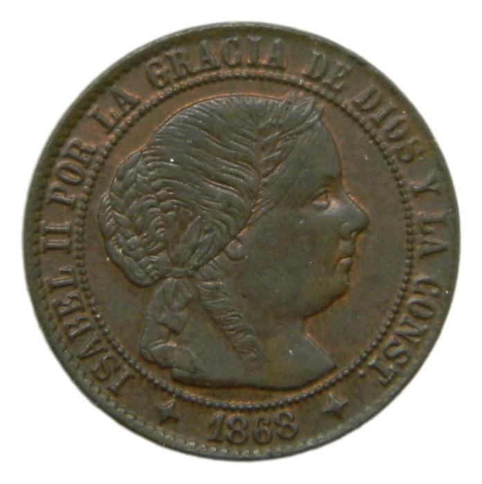 1868 OM - ISABEL II - 1/2 CENTIMO DE ESCUDO - JUBIA