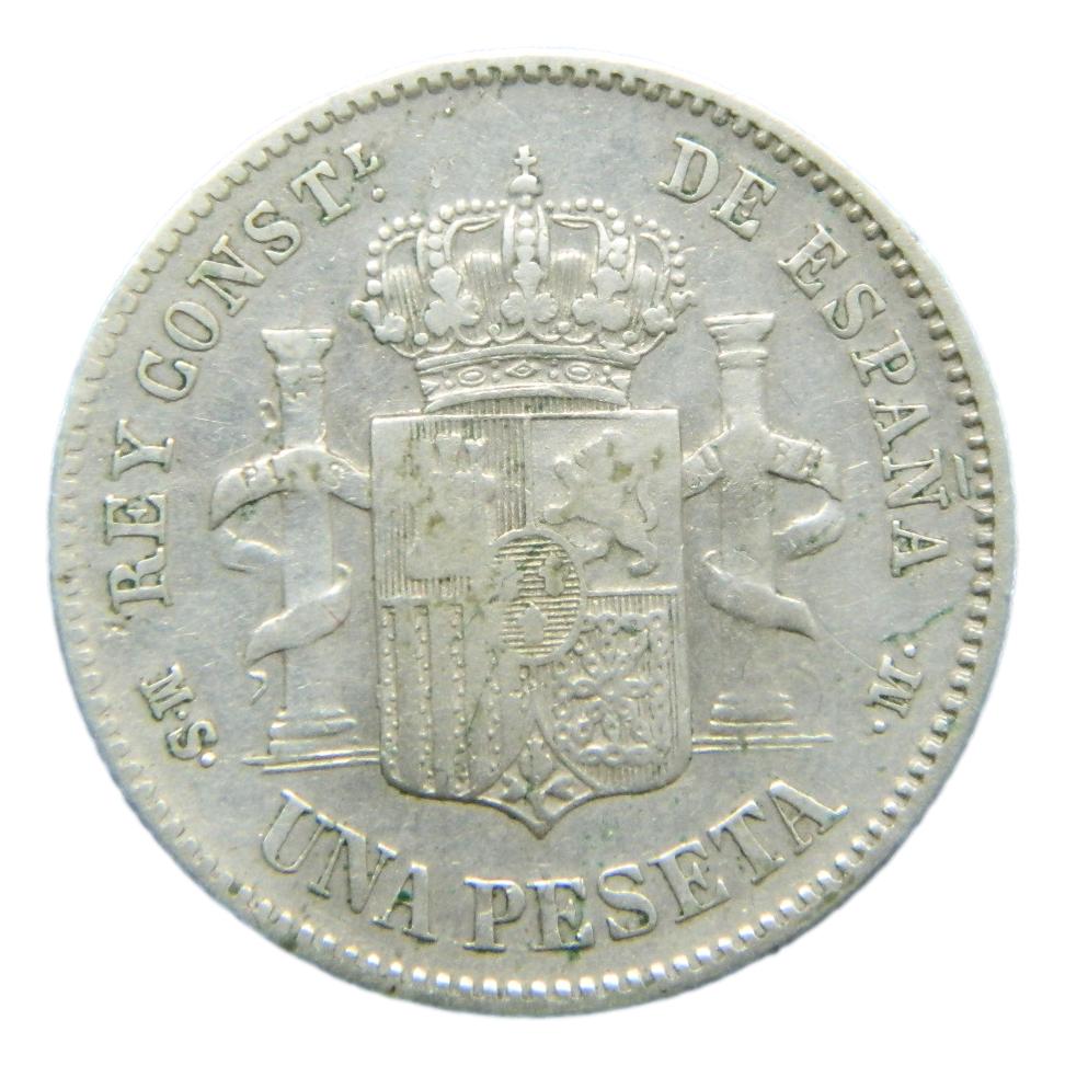 1885 - ALFONSO XII - 1 PESETA - *18-86 - MSM