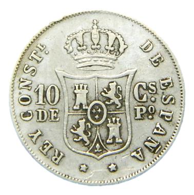 1885 - ALFONSO XII - 10 CENTAVOS DE PESO - MANILA