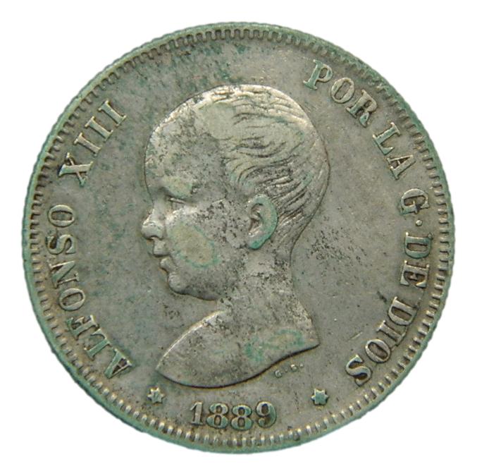 1889 - ALFONSO XIII - 2 PESETAS - MPM