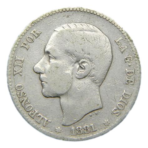 1881 - ALFONSO XII - 1 PESETA - MSM