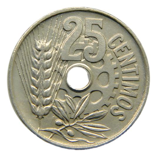 1934 - ESPAÑA - 25 CENTIMOS - SEGUNDA REPÚBLICA
