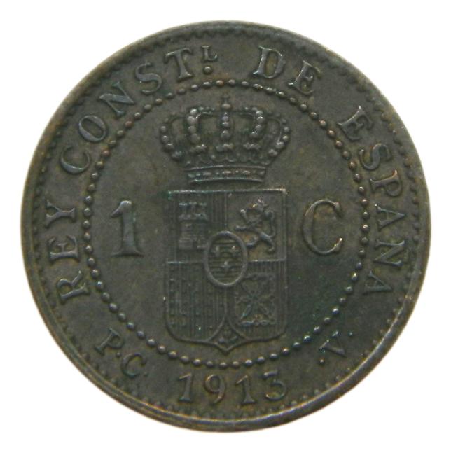 1913 - ALFONSO XIII - 1 CENTIMO - PCV - *3