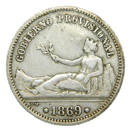 1869 - GOBIERNO PROVISIONAL - 1 PESETA - SNM - MBC -