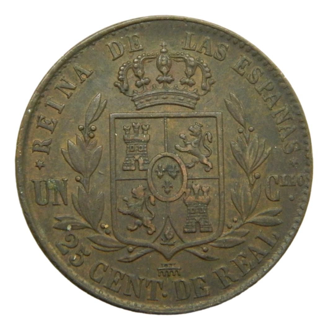 1863 - ISABEL II - 25 CENTIMOS DE REAL - SEGOVIA