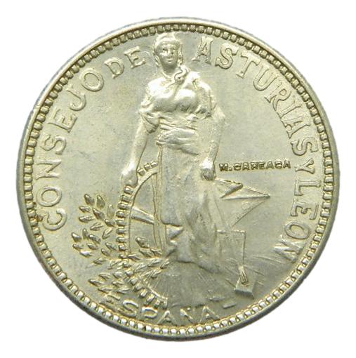 CONSEJO DE ASTURIAS Y LEON - 2 PESETAS - 1937