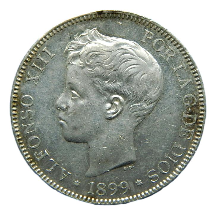 1899 - ALFONSO XIII - 5 PESETAS - SGV - PLATA