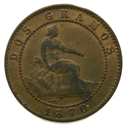 1870 - 2 CENTIMOS - GOBIERNO PROVISIONAL 