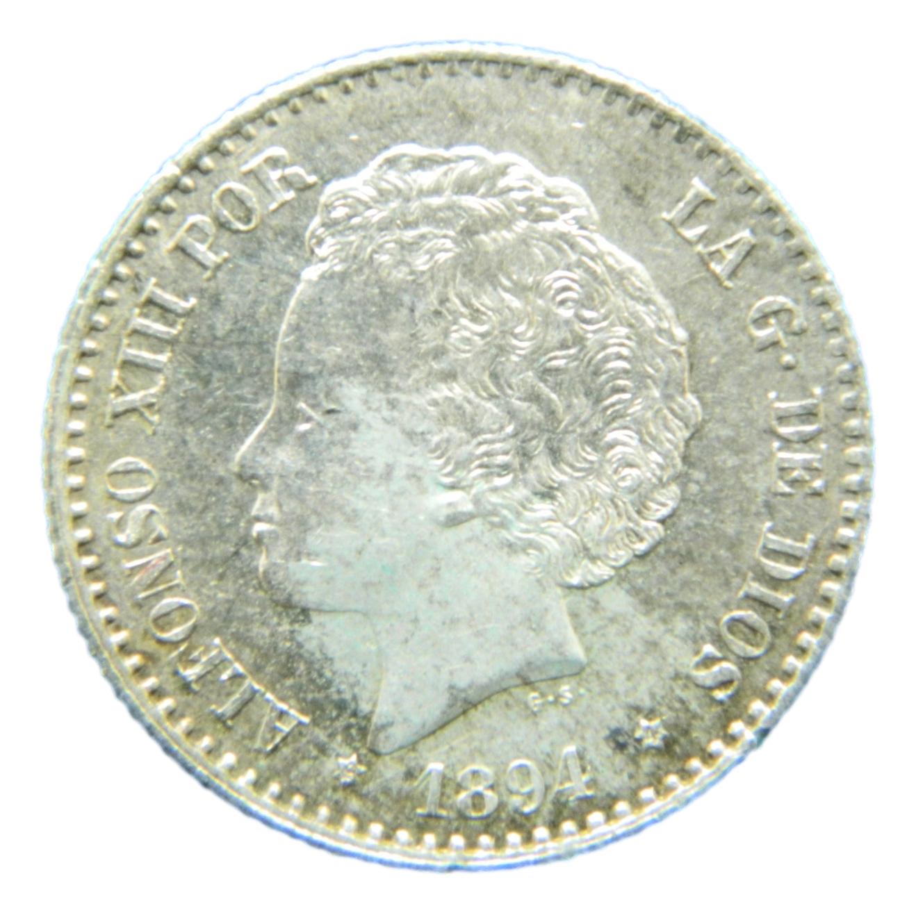 1894 *0-4 - ALFONSO XIII - 50 CENTIMOS - PLATA - S6