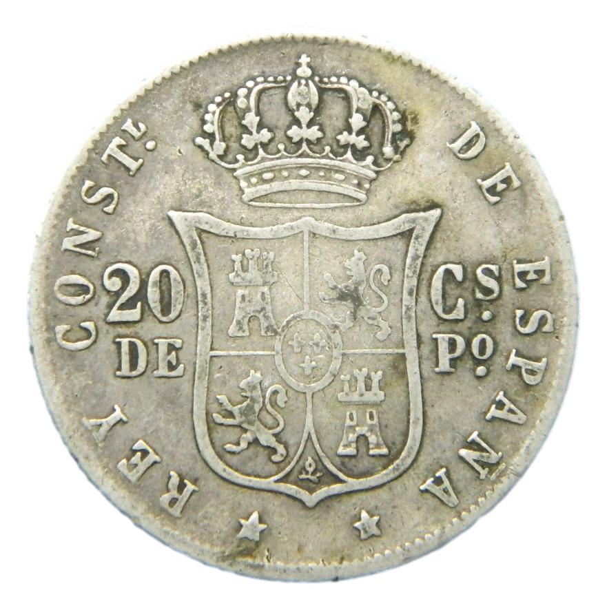 1885 - ALFONSO XII - 20 CENTAVOS DE PESO - MANILA