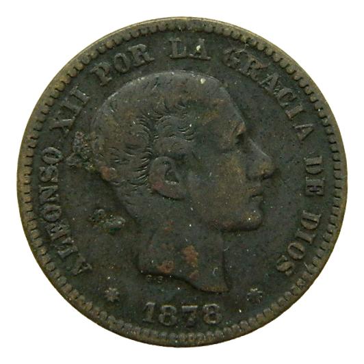 1878 OM - ALFONSO XII - 5 CENTIMOS - COBRE