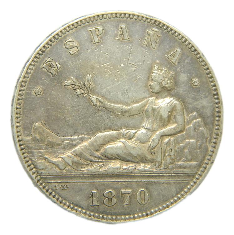 1870 *18-70 - GOBIERNO PROVISIONAL - 5 PESETAS - SNM - BC