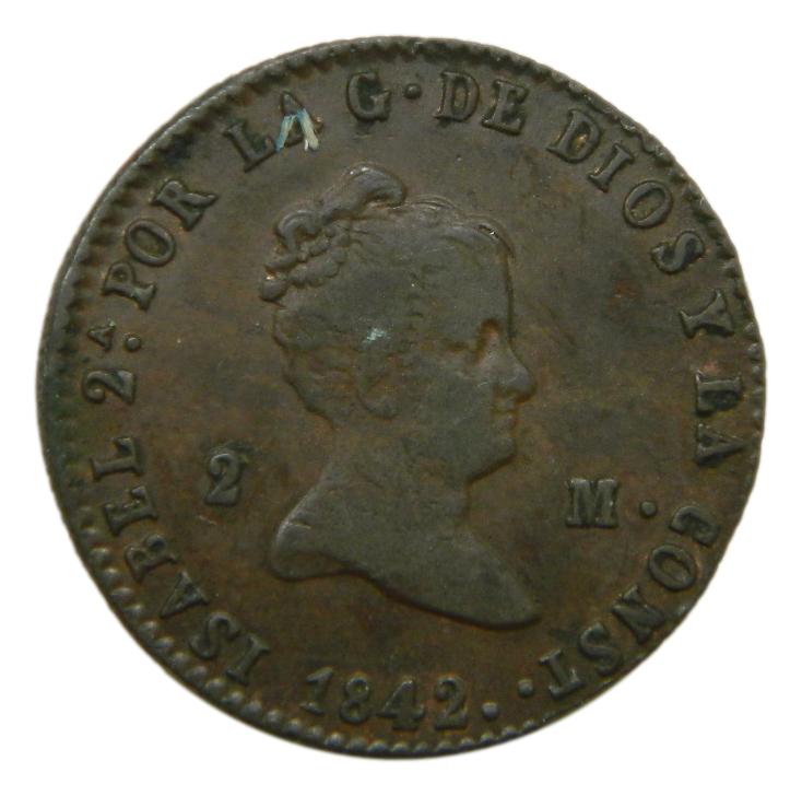 1842 - ISABEL II - 2 MARAVEDIS - SEGOVIA