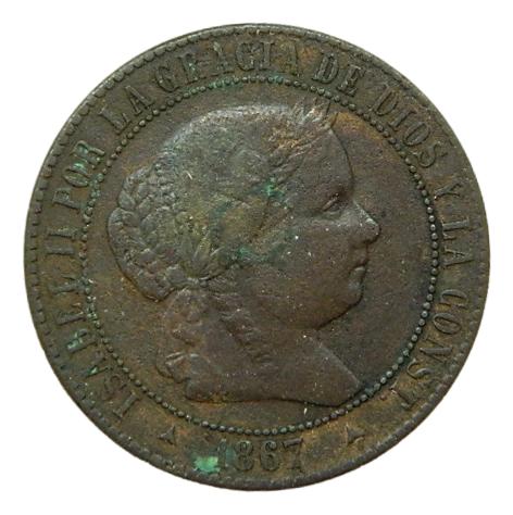 1867 OM - ISABEL II - 2 1/2 CENTIMOS DE ESCUDO - SEGOVIA